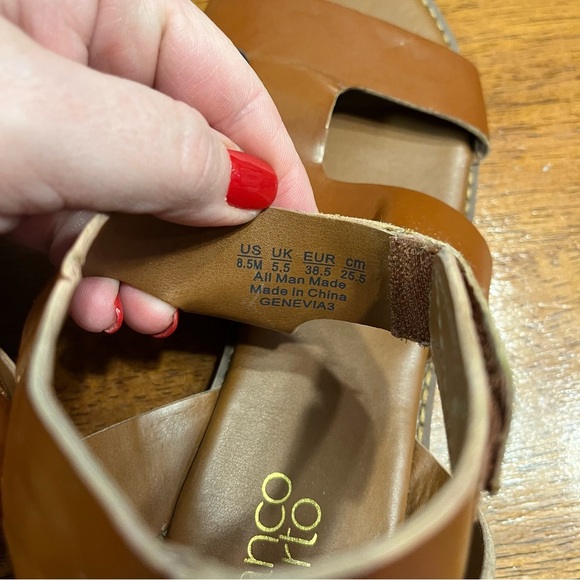 FRANCO SARTO Womens Brown Genevia Open Toe Wedge Gladiator Sandals Shoes 8.5 - Picture 9 of 9